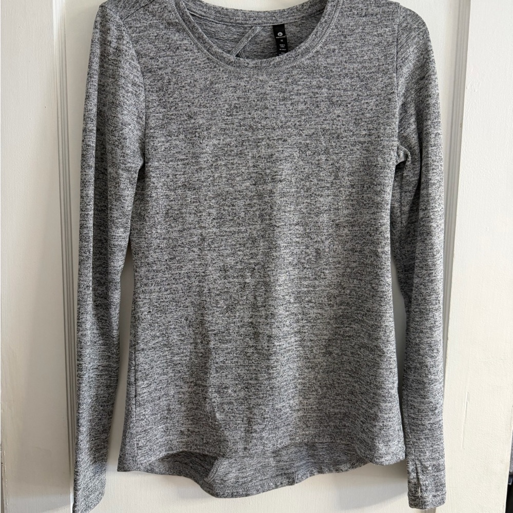 90 Degree By Reflex Heather Gray Long Sleeve Top
